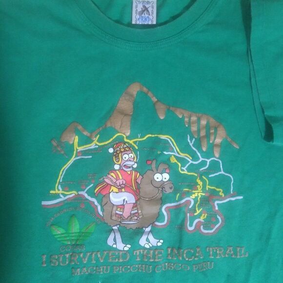 Vintage I Survived The Inca Trail Peru Homer Simpson Parody T-Shirt - Picture 1 of 9